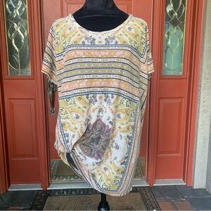 Lucky Brand Bohemian Paisley Print Top